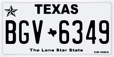TX license plate BGV6349