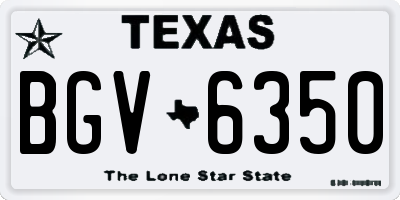 TX license plate BGV6350