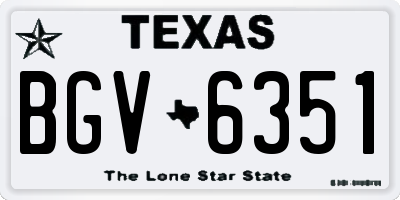 TX license plate BGV6351