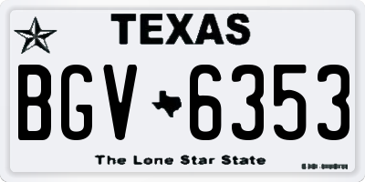TX license plate BGV6353