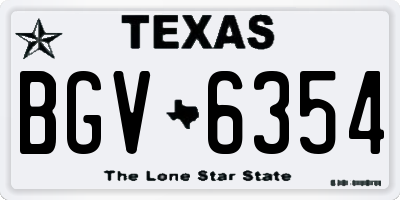 TX license plate BGV6354