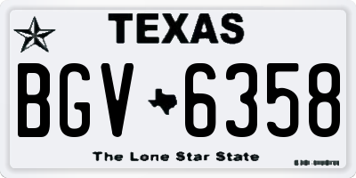 TX license plate BGV6358