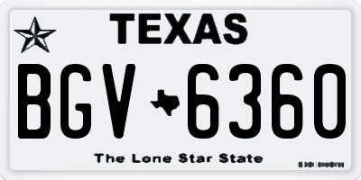 TX license plate BGV6360