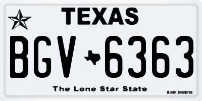 TX license plate BGV6363