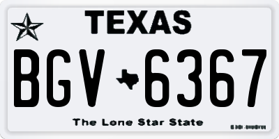TX license plate BGV6367