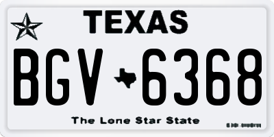 TX license plate BGV6368