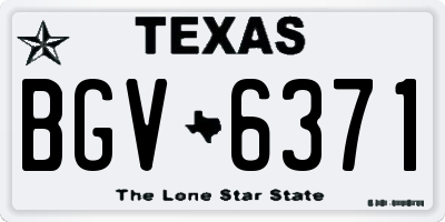 TX license plate BGV6371