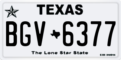 TX license plate BGV6377