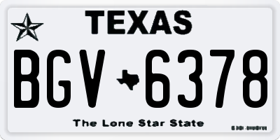 TX license plate BGV6378