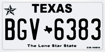 TX license plate BGV6383