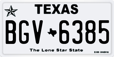 TX license plate BGV6385