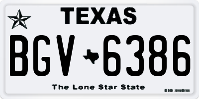 TX license plate BGV6386