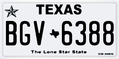 TX license plate BGV6388