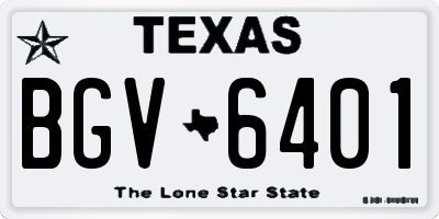 TX license plate BGV6401