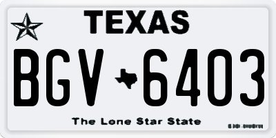 TX license plate BGV6403