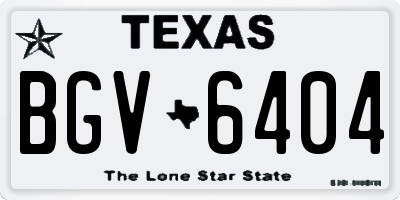 TX license plate BGV6404