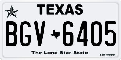 TX license plate BGV6405