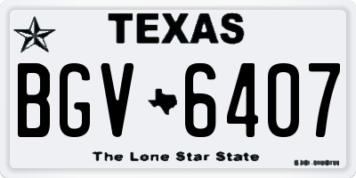 TX license plate BGV6407
