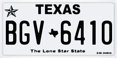 TX license plate BGV6410