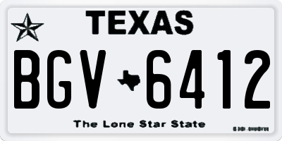 TX license plate BGV6412