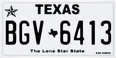 TX license plate BGV6413