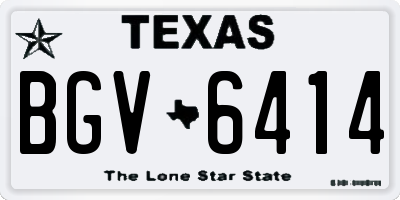 TX license plate BGV6414