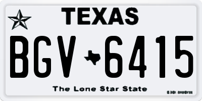 TX license plate BGV6415