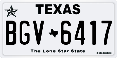 TX license plate BGV6417