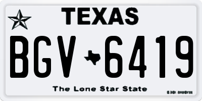 TX license plate BGV6419