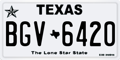 TX license plate BGV6420
