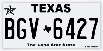 TX license plate BGV6427