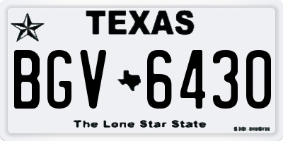 TX license plate BGV6430