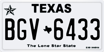TX license plate BGV6433