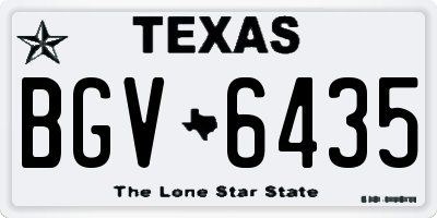 TX license plate BGV6435