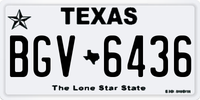 TX license plate BGV6436