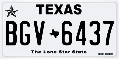 TX license plate BGV6437