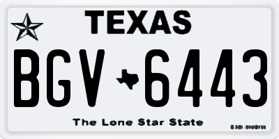 TX license plate BGV6443