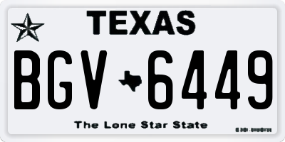 TX license plate BGV6449