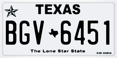 TX license plate BGV6451