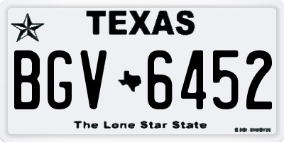 TX license plate BGV6452
