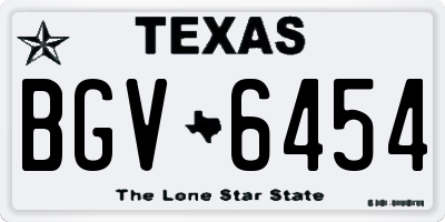 TX license plate BGV6454