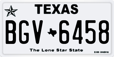 TX license plate BGV6458