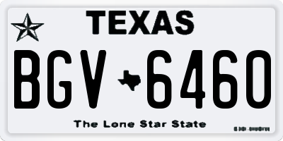 TX license plate BGV6460