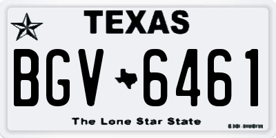 TX license plate BGV6461