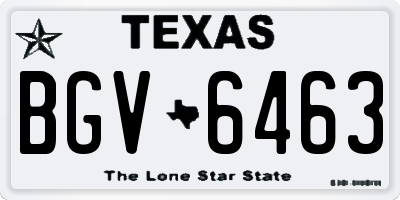 TX license plate BGV6463
