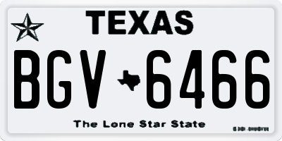 TX license plate BGV6466