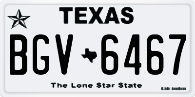 TX license plate BGV6467