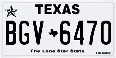 TX license plate BGV6470