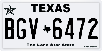TX license plate BGV6472