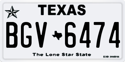 TX license plate BGV6474